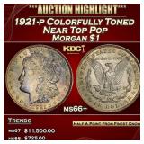 1921-p Morgan Dollar Colorfully Toned Near Top Pop