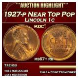 1927-p Lincoln Cent Near Top Pop 1c ms67+ rb SEGS
