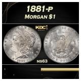 1881-p Morgan Dollar $1 Grades ms63