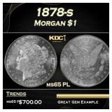 1878-s Morgan Dollar $1 Grades ms65 PL