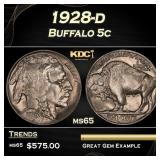 1928-d Buffalo Nickel 5c Grades ms65
