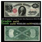 1917 $1 Large Size Legal Tender Note Grades Select