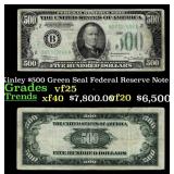 1934A $500 Green Seal Federal Reserve Note Preside