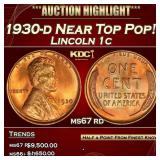 1930-d Lincoln Cent Near Top Pop! 1c ms67 rd SEGS