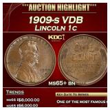 1909-s VDB Lincoln Cent 1c ms65+ bn SEGS