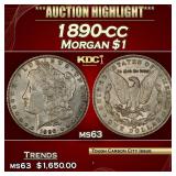 1890-cc Morgan Dollar $1 ms63 USCG
