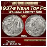 1937-s Walking Liberty Half Dollar Near Top Pop 50