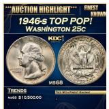 1946-s Washington Quarter TOP POP! 25c ms68 SEGS