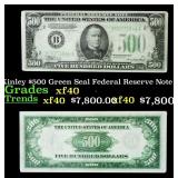1934A $500 Green Seal Federal Reserve Note Preside