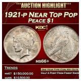 1921-p Peace Dollar Near Top Pop $1 ms66+ SEGS