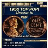 1950 Proof Lincoln Cent TOP POP! 1c pr68 rd DCAM S