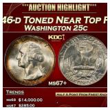 1946-d Washington Quarter Toned Near Top Pop 25c m