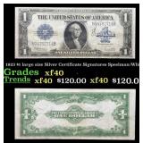 1923 $1 large size Silver Certificate Grades xf Si