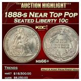 1888-s Seated Liberty Dime Near Top Pop 10c ms66+