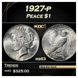 1927-p Peace Dollar $1 Grades ms63