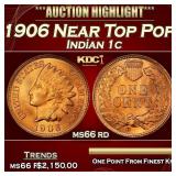 1906 Indian Cent Near Top Pop! 1c ms66 rd SEGS