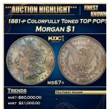 1881-p Morgan Dollar Colorfully Toned TOP POP! $1