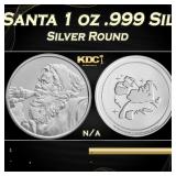 Coca-Cola Santa 1 oz .999 Silver Round Round