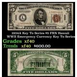 1934A $5 FRN Hawaii WWII Emergency Currency Key To