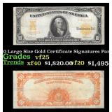 1907 $10 Large Size Gold Certificate Grades vf+ Si