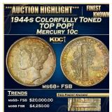 1944-s Mercury Dime Colorfully Toned TOP POP! 10c