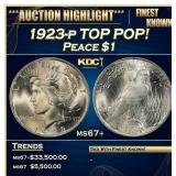 1923-p Peace Dollar TOP POP! $1 ms67+ SEGS
