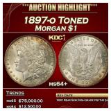 1897-o Morgan Dollar Toned $1 ms64+ SEGS