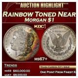 1882-cc Morgan Dollar Rainbow Toned Near Top Pop $
