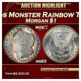 PCGS 1880-s Morgan Dollar Monster Rainbow Toned $1