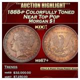 1888-p Morgan Dollar Colorfully Toned Near Top Pop