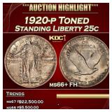 1920-p Standing Liberty Quarter Toned 25c ms66+ FH