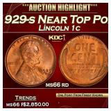 1929-s Lincoln Cent Near Top Pop! 1c ms66 rd SEGS