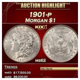 1901-p Morgan Dollar $1 ms62 USCG