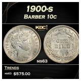 1900-s Barber Dime 10c Grades ms63