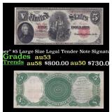 1907 $5 Large Size Legal Tender Note "WoodChopper"