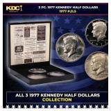 Complete 3 PC. 1977 Kennedy Half Dollar 50c set In