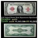 1923 $1 United States Note Grades Select AU Signat