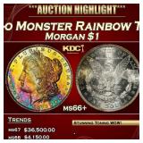 1882-o Morgan Dollar Monster Rainbow Toned $1 ms66