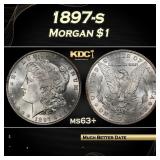 1897-s Morgan Dollar $1 Grades ms63+