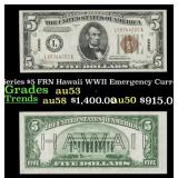 1934A $5 FRN Hawaii WWII Emergency Currency Key To