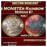 PCGS 1881-s Morgan Dollar MONSTEr Rainbow Toned $1