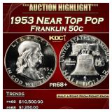 1953 Proof Franklin Half Dollar Near Top Pop 50c p