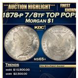 1878-p 7/8tf Morgan Dollar TOP POP! $1 ms65+ SEGS