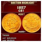 1857 Gold Dollar $1 ms66+ SEGS