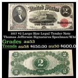 1917 $2 Large Size Legal Tender Note Thomas Jeffer