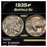 1935-p Buffalo Nickel 5c ms66+ SEGS