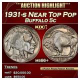 1931-s Buffalo Nickel Near Top Pop 5c ms66+ SEGS