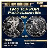 1940 Proof Walking Liberty Half Dollar TOP POP! 50
