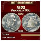 1952 Proof Franklin Half Dollar 50c pr68 SEGS