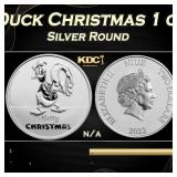 2022 Disney Donald Duck Christmas 1 oz .999 Silver